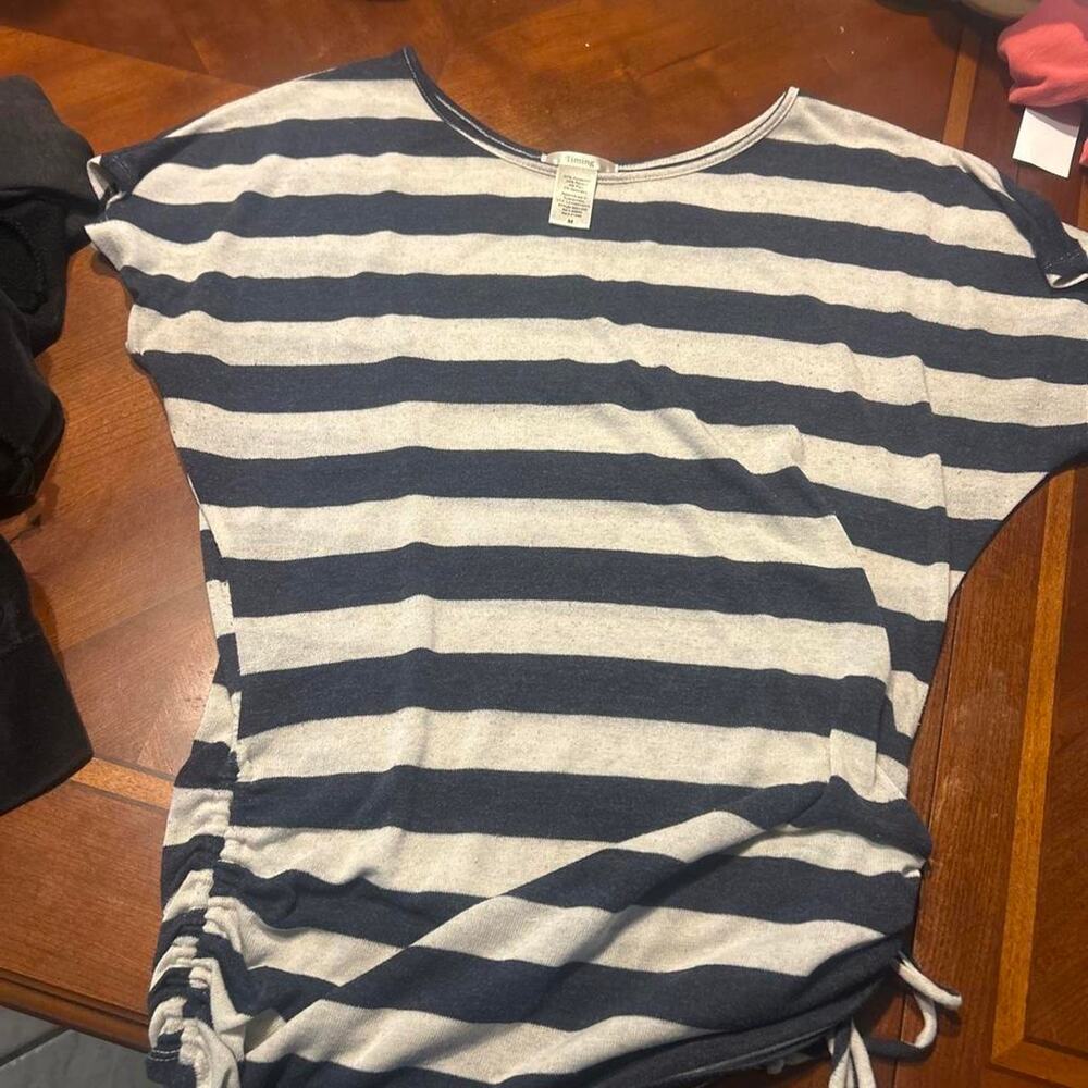 Navy and white horizontal striped